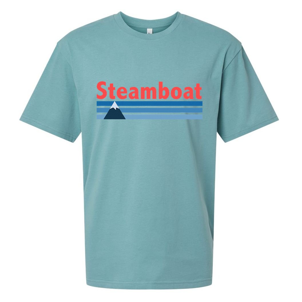 Retro Style Mountain Steamboat Springs Colorado Sueded Cloud Jersey T-Shirt