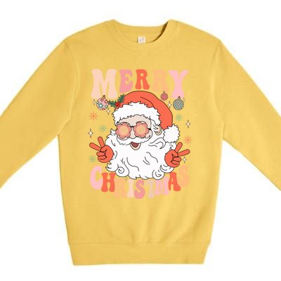 Retro Santa Merry Christmas 2024 Premium Crewneck Sweatshirt