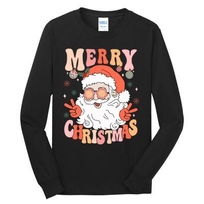 Retro Santa Merry Christmas 2024 Tall Long Sleeve T-Shirt