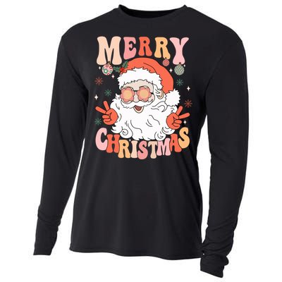 Retro Santa Merry Christmas 2024 Cooling Performance Long Sleeve Crew