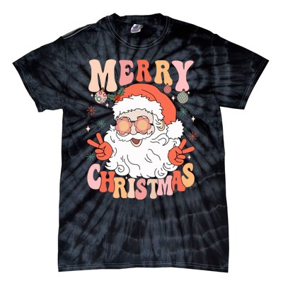 Retro Santa Merry Christmas 2024 Tie-Dye T-Shirt