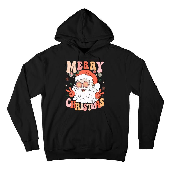 Retro Santa Merry Christmas 2024 Tall Hoodie