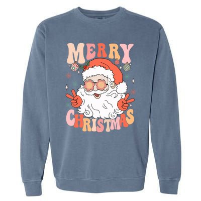 Retro Santa Merry Christmas 2024 Garment-Dyed Sweatshirt