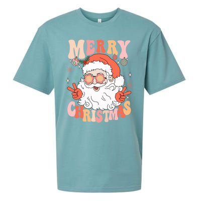 Retro Santa Merry Christmas 2024 Sueded Cloud Jersey T-Shirt