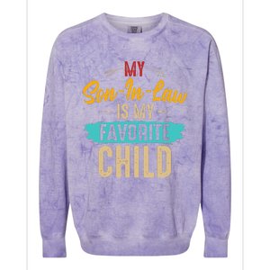 Retro Saying My Son In Law Is My Favorite Child Colorblast Crewneck Sweatshirt