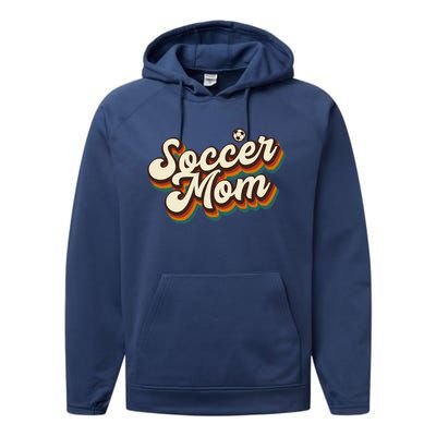 Retro Soccer Mom Graphic Soccer Mom Performance Fleece Hoodie