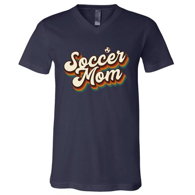 Retro Soccer Mom Graphic Soccer Mom V-Neck T-Shirt