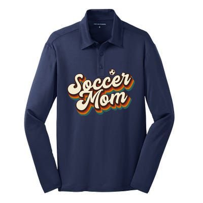 Retro Soccer Mom Graphic Soccer Mom Silk Touch Performance Long Sleeve Polo