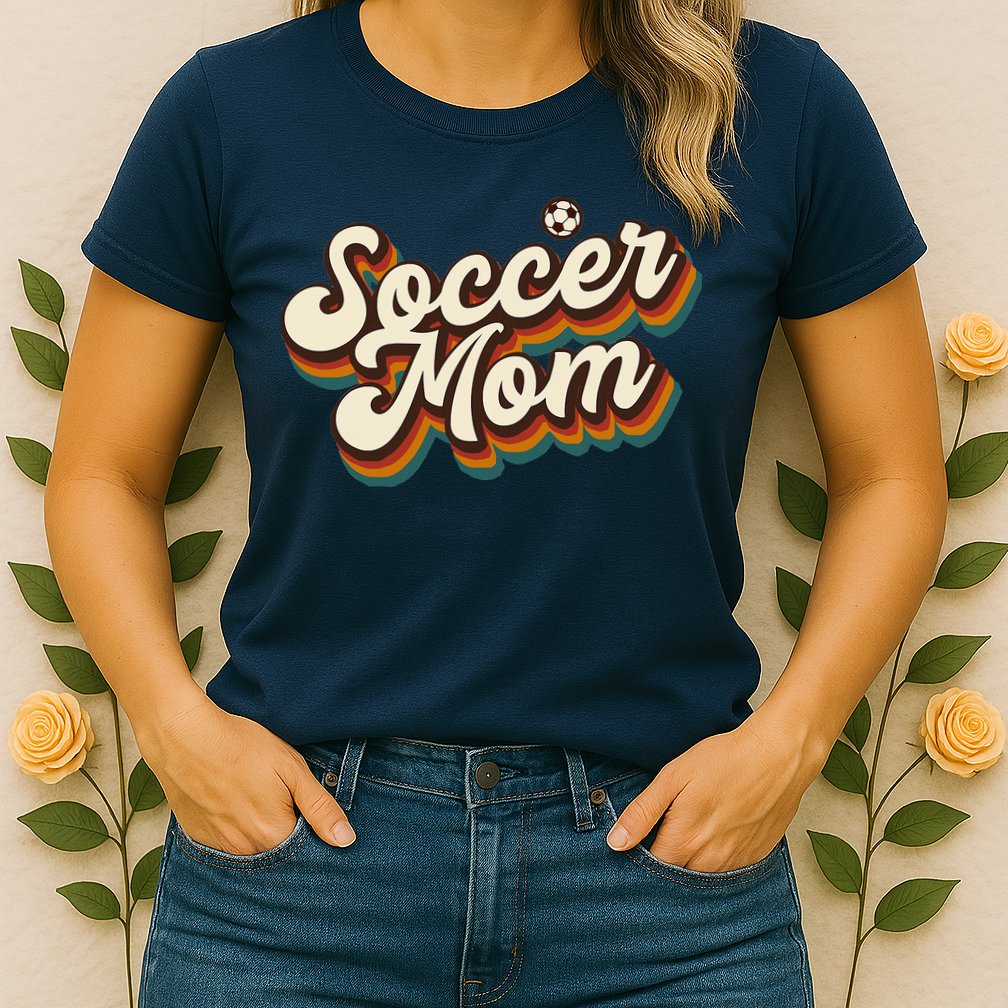 Retro Soccer Mom Graphic Soccer Mom Womens T-Shirt