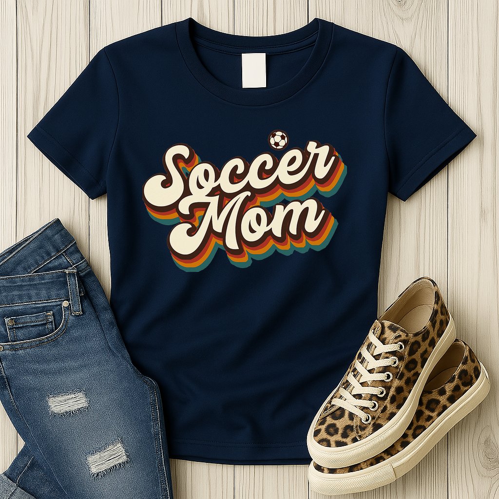 Retro Soccer Mom Graphic Soccer Mom Womens T-Shirt