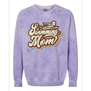 Retro Swimming Mom Sports Mama Mothers Day Gift Colorblast Crewneck Sweatshirt