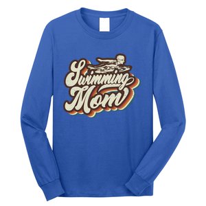 Retro Swimming Mom Sports Mama Mothers Day Gift Long Sleeve Shirt