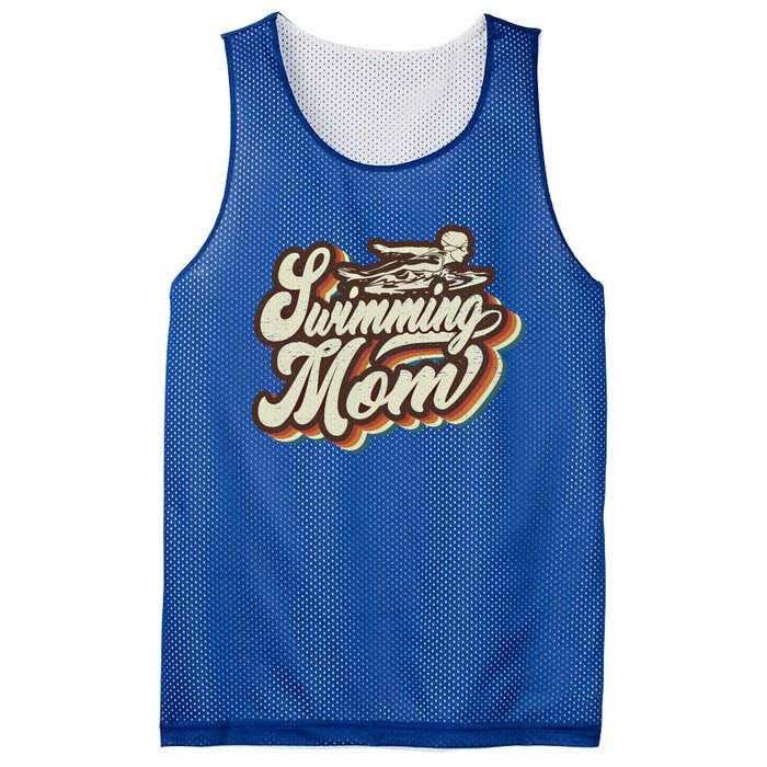 Retro Swimming Mom Sports Mama Mothers Day Gift Mesh Reversible Basketball Jersey Tank