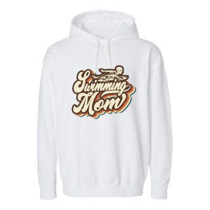 Retro Swimming Mom Sports Mama Mothers Day Gift Garment-Dyed Fleece Hoodie