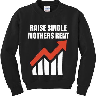 Raise Single Mothers Rent Quote Kids Sweatshirt