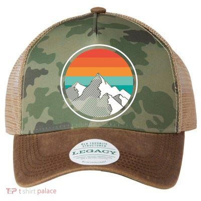 Retro Sunset Mountain Legacy Tie Dye Trucker Hat