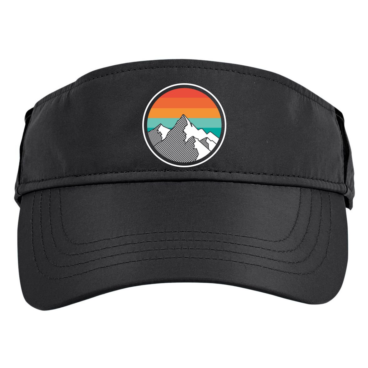 Retro Sunset Mountain Adult Drive Performance Visor