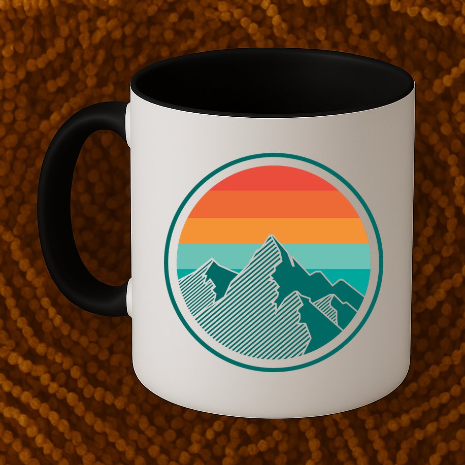Retro Sunset Mountain Mug