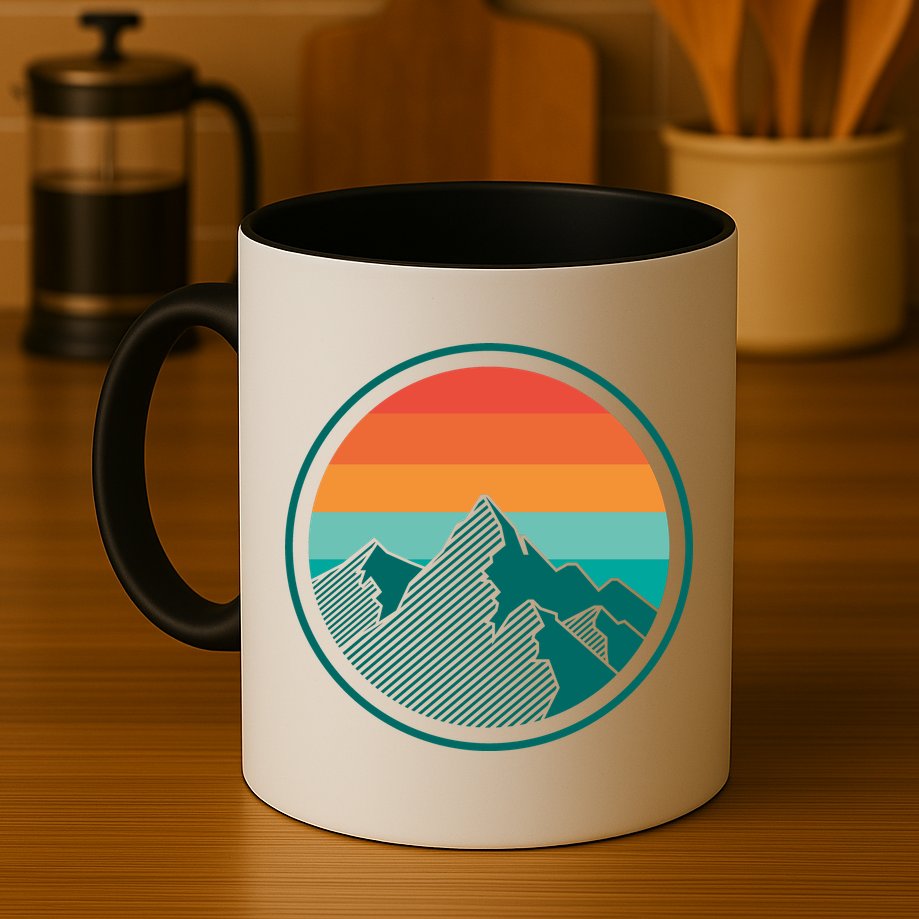 Retro Sunset Mountain Mug