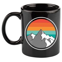 Retro Sunset Mountain 11oz C Handle Ceramic Mug