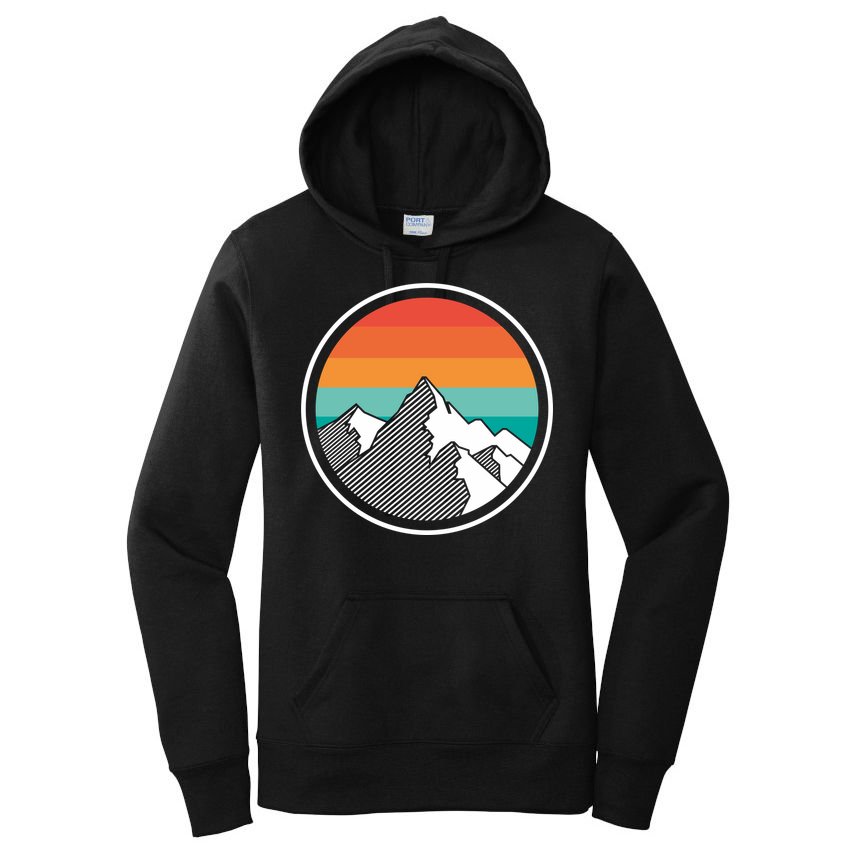Retro Sunset Mountain Women's Pullover Hoodie