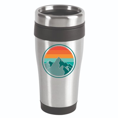 Retro Sunset Mountain 16oz Travel Tumbler
