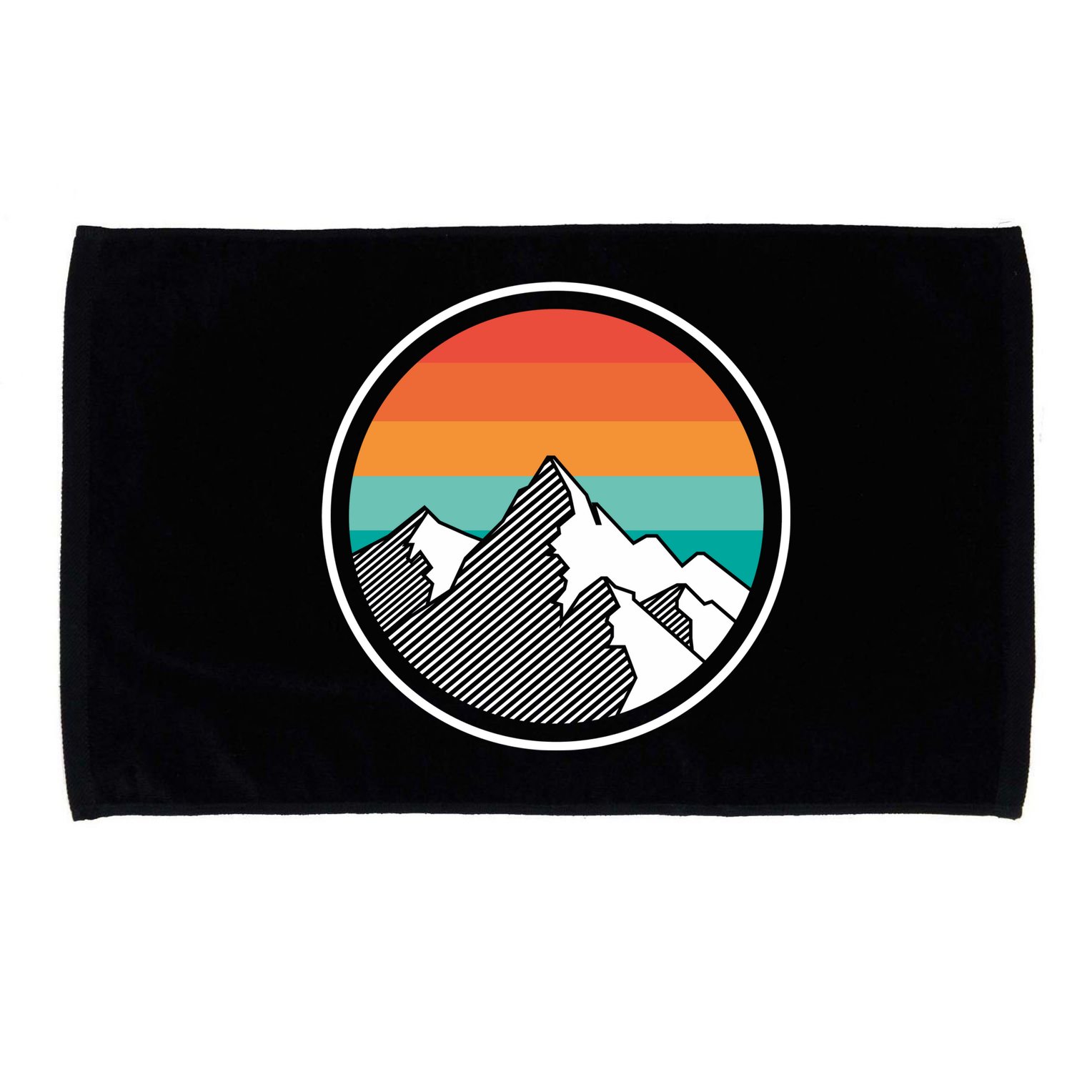 Retro Sunset Mountain Microfiber Hand Towel