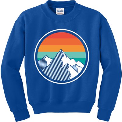 Retro Sunset Mountain Kids Sweatshirt