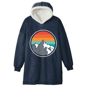 Retro Sunset Mountain Hooded Wearable Blanket