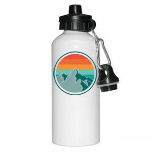 Retro Sunset Mountain Aluminum Water Bottle