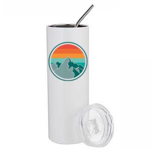 Retro Sunset Mountain Stainless Steel Tumbler