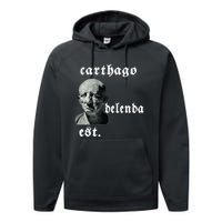 Roman Senator Marco PóRcio CatãO Quote Carthago Delenda Est Performance Fleece Hoodie