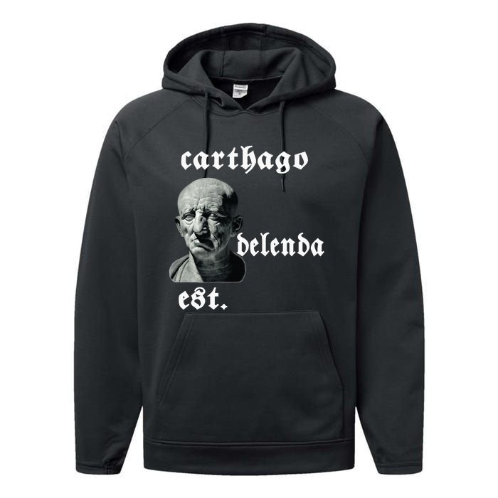 Roman Senator Marco PóRcio CatãO Quote Carthago Delenda Est Performance Fleece Hoodie