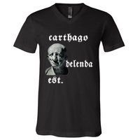 Roman Senator Marco PóRcio CatãO Quote Carthago Delenda Est V-Neck T-Shirt