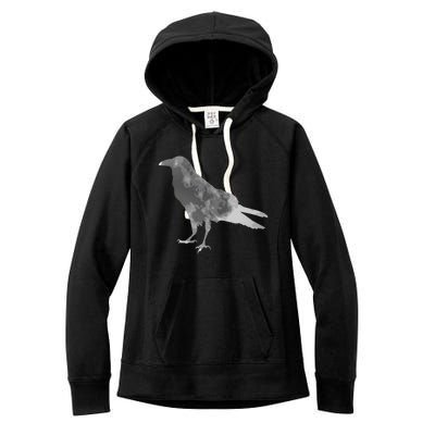 Raven Silhouette Moon For Halloween Witches Gift Women's Fleece Hoodie