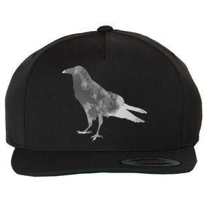 Raven Silhouette Moon For Halloween Witches Gift Wool Snapback Cap