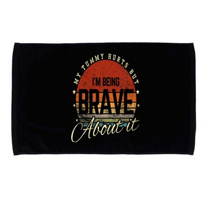 Retro Sunset My Tummy Hurts But IM Being Brave About It Microfiber Hand Towel