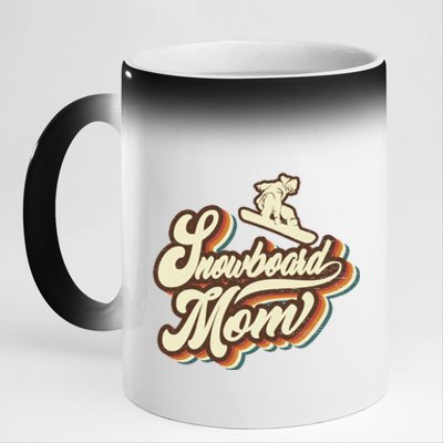 Retro Snowboard Mom Sports Mama Mothers Day 11oz Black Color Changing Mug