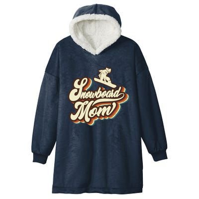 Retro Snowboard Mom Sports Mama Mothers Day Hooded Wearable Blanket