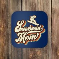 Retro Snowboard Mom Sports Mama Mothers Day Coaster