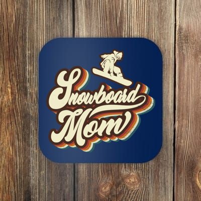 Retro Snowboard Mom Sports Mama Mothers Day Coaster