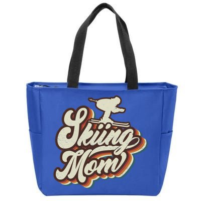 Retro Skiing Mom Sports Mama Mothers Day Gift Zip Tote Bag