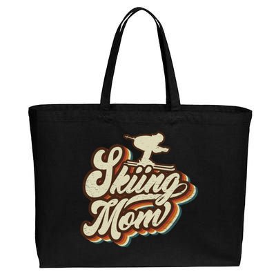 Retro Skiing Mom Sports Mama Mothers Day Gift Cotton Canvas Jumbo Tote