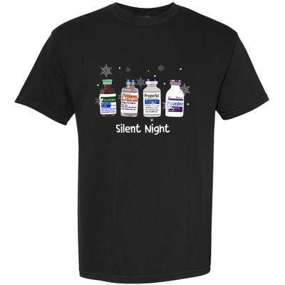 Retro Silent Night Icu Nurse Christmas Intensive Care Unit Garment-Dyed Heavyweight T-Shirt