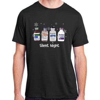 Retro Silent Night Icu Nurse Christmas Intensive Care Unit Adult ChromaSoft Performance T-Shirt