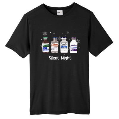 Retro Silent Night Icu Nurse Christmas Intensive Care Unit Tall Fusion ChromaSoft Performance T-Shirt