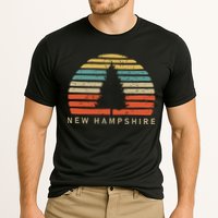 Retro Sunset New Hampshire Pine Tree Performance Shirt