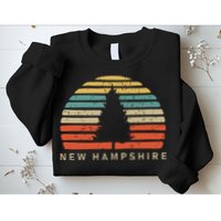 Retro Sunset New Hampshire Pine Tree Sweatshirt