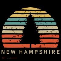 Retro Sunset New Hampshire Pine Tree City Backpack
