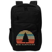 Retro Sunset New Hampshire Pine Tree Impact Tech Backpack